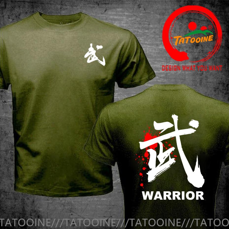 Funny Design Warrior (Kanji Symbol) Calligraphy Sred Doublet Unisex Fashion Trendy Casual Clothing Stylish Tops Tee Shirt Leisure