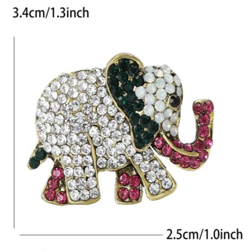Fashion Luxury Rhinestone Animal Elephant Brooches Pin Women Clothing Coat Jewelry Accessries