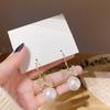 Sweet Girl Earrings Fashion New Temperament Super Fairy Crystal Bow Pearls Wild Net Red Women's Earrings Wholesale Pendientes