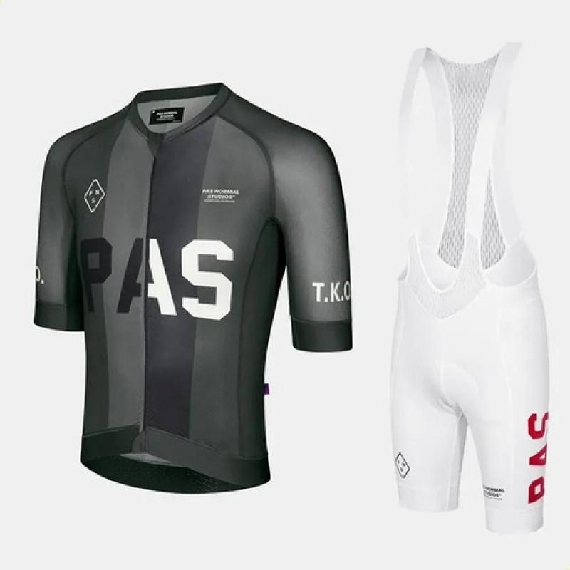Mens Cycling Jersey Bib Shorts Set Breathable Lightweight Road Bike Sportswear Solid Color Comfort Fit