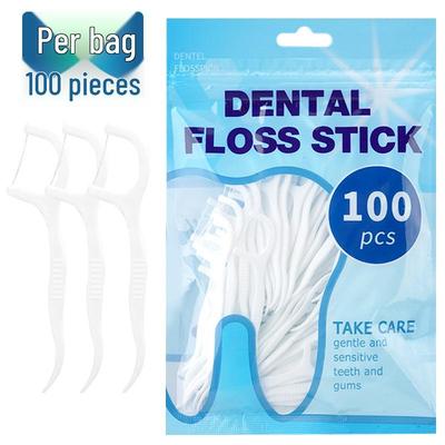 Bagged Floss Picks – 100pcs High-Quality Fine Polymer Floss for Family Use