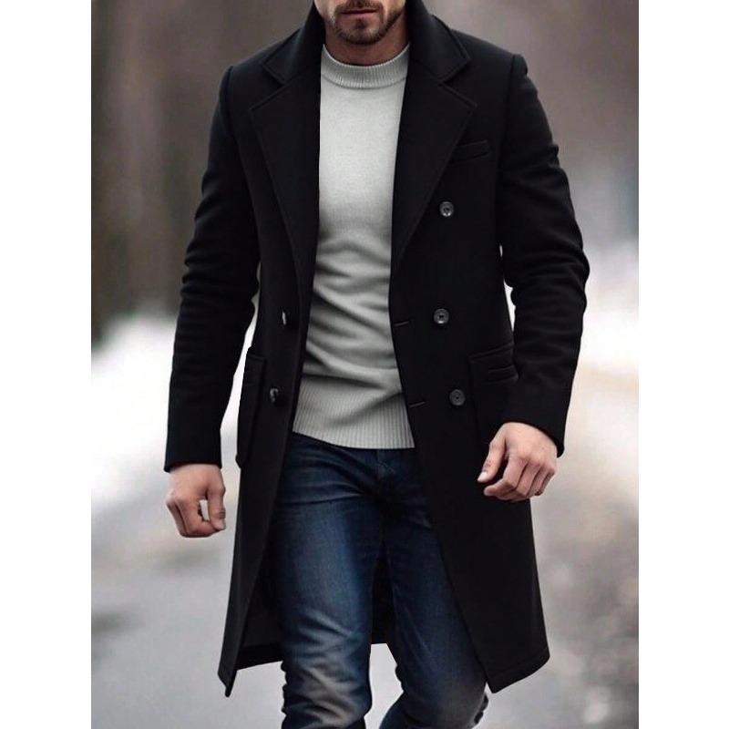 Autumn and Winter Men's Woolen Jacket Woolen Coat Casual Trench Coat