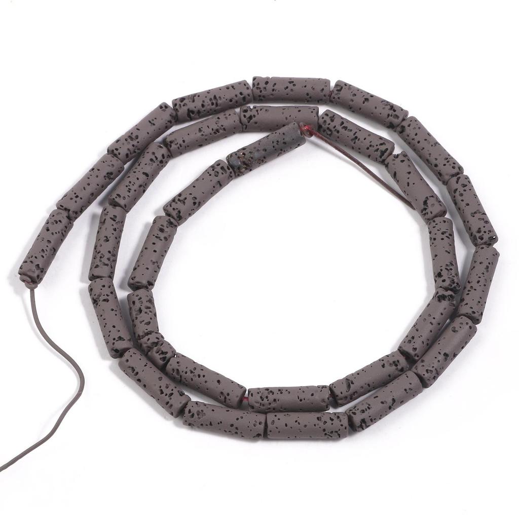 4x13mm Multicolor Rondelle Column Tube Lava Stone Loose Spacer Beads For Making Jewelry Handmade Diy Bracelet Craft