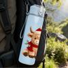 1PC Santa Hat Highland Cow 750ml Color Plastic Sports Water Bottle Leakproof Flip Straw Lid Suitable for Sports Office Home Use