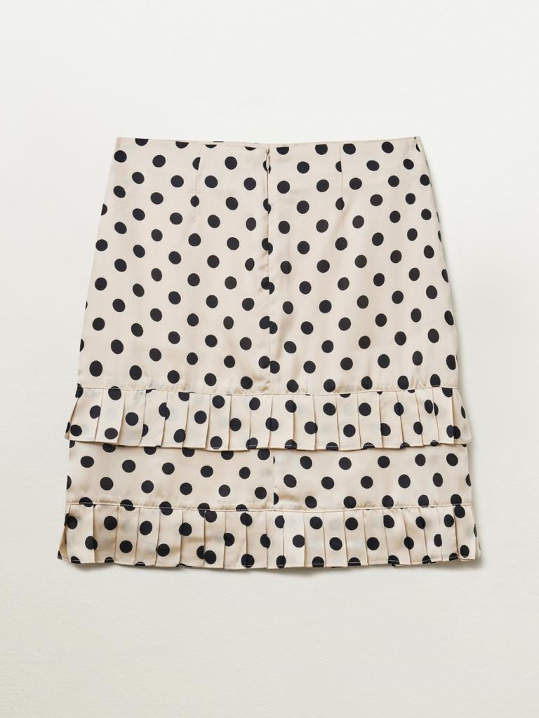Pibeuseupibeuseu Dot Pleasts Skirt / Beige