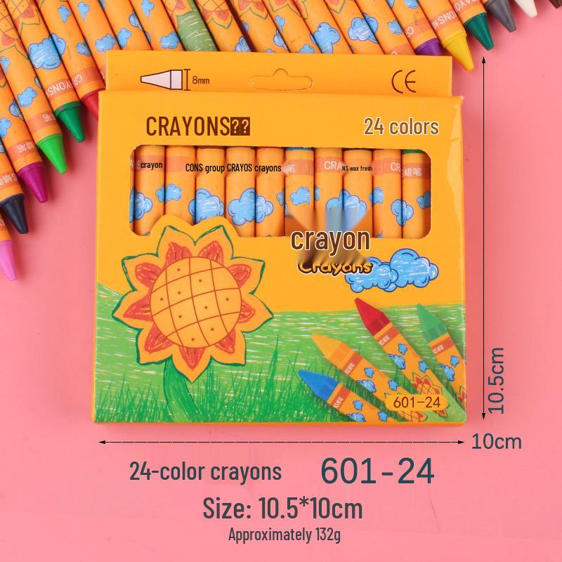 Creative Cartoon Crayon Set for Kids - 8, 12, or 24 Colors - Ideal for Elementary School Art and Kindergarten Gifts