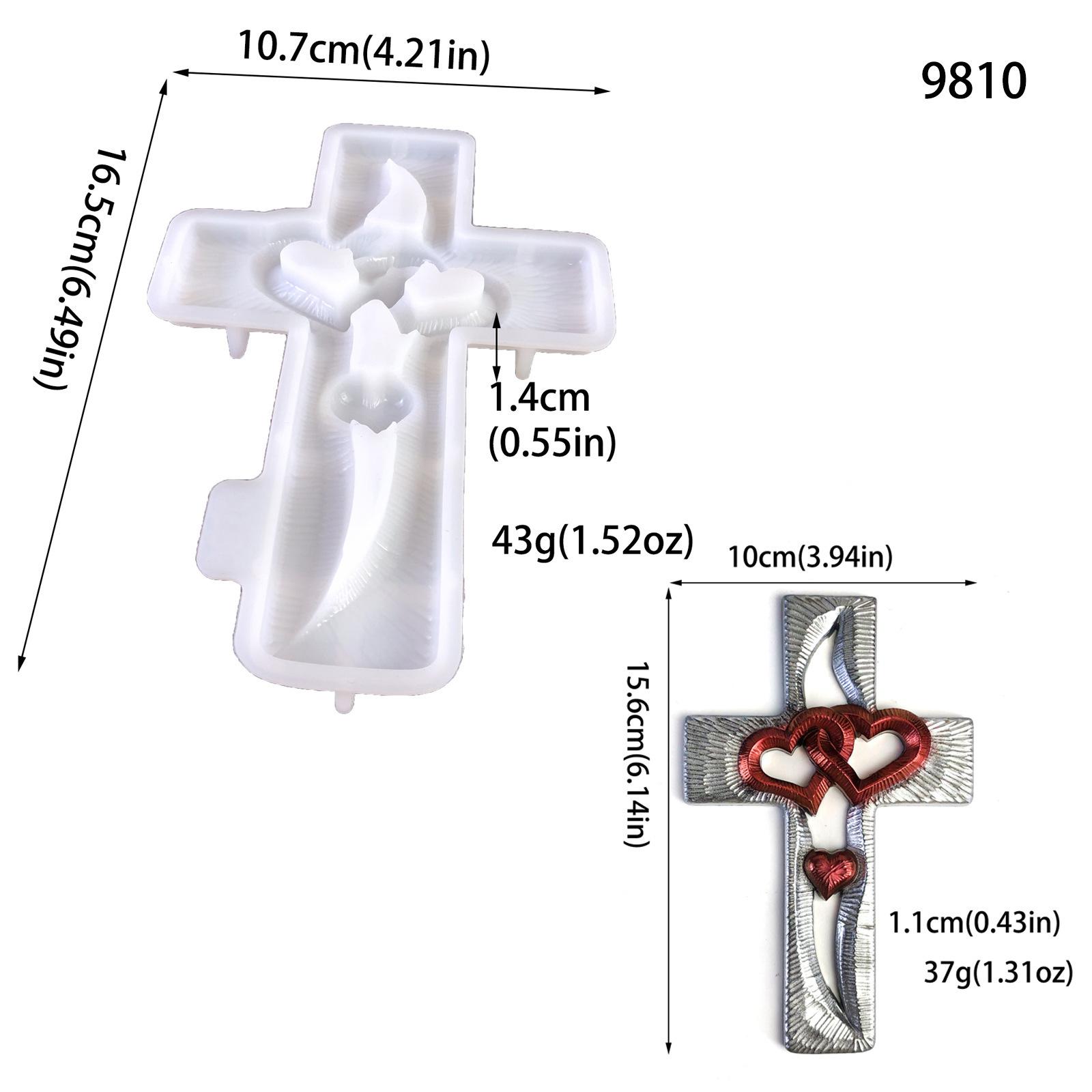 Double Heart Cross Silicone Mold DIY Resin Ornament Wall Decor Hollow Heart Resin Mold Valentine s Day Couple s Handicraft Gift