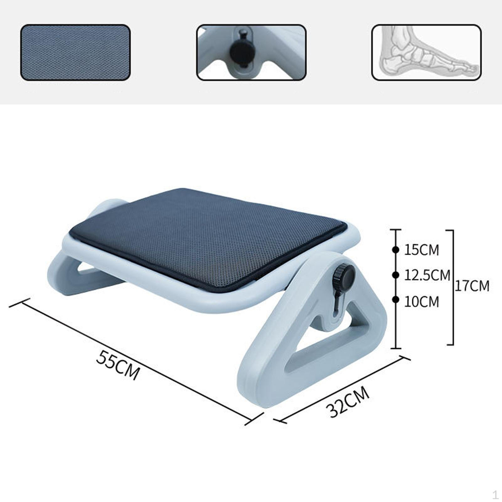 

Foot Rest under Desk Ergonomic Comfortable Balance Board Height Adjustable Anti Leg Crossing for сірий колір