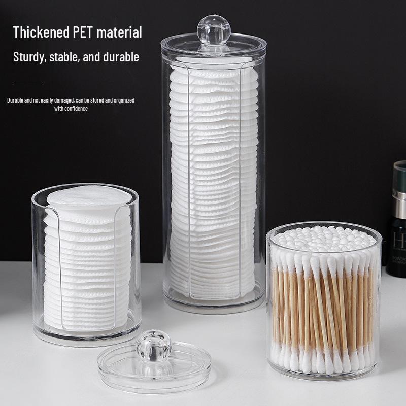 Dual-Layer Transparent Cotton Swab & Toothpick Storage Box
