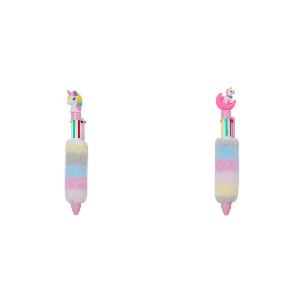 Kawaii Cartoon Moon Plush Unicorn 6 Color Gel Pen Student Love Multi-Function Marker 0.05Mm  Ball Pen Kids Festival Reward Gifts