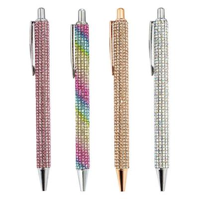 Elegancki długopis żelowy 1,0 mm Długopis kulkowy z cyrkoniami Różowe złoto Luksusowy długopis Błyszczący długopis kryształowy Artykuły piśmiennicze dla studentów, szkoły, biura