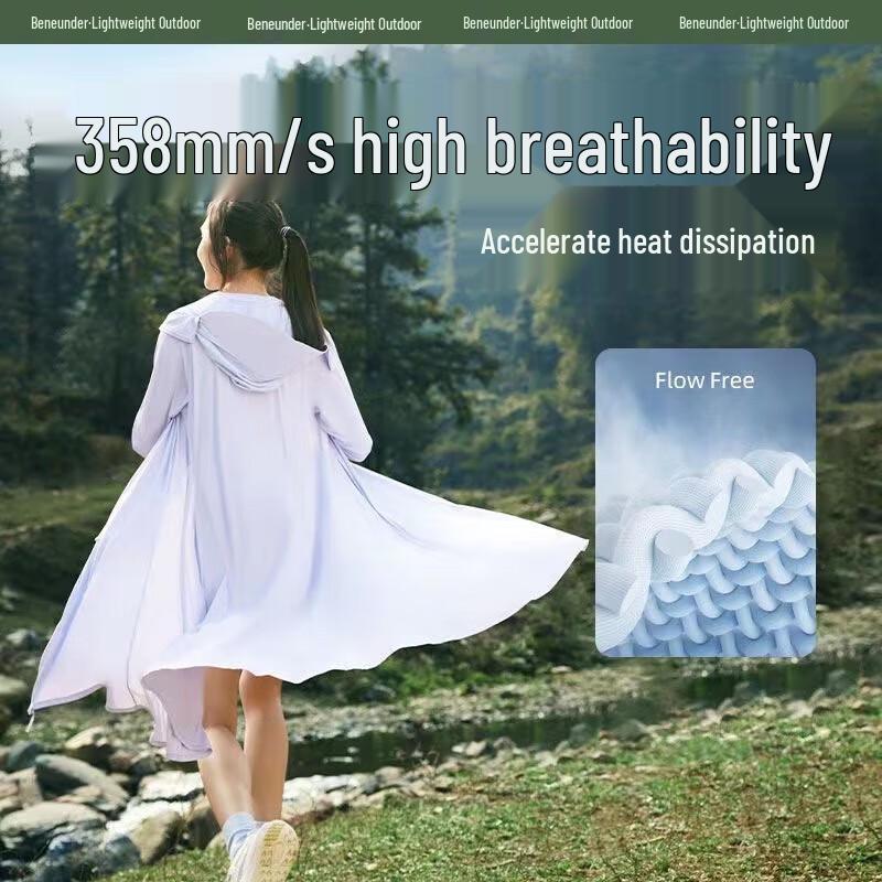Beneunder Women's Cloud Robe Ice Touch Long Sun Protection Jacket