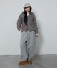 CHICKS (Fleece-Lined Ver) Back Pocket Check Balloon Pants Melange