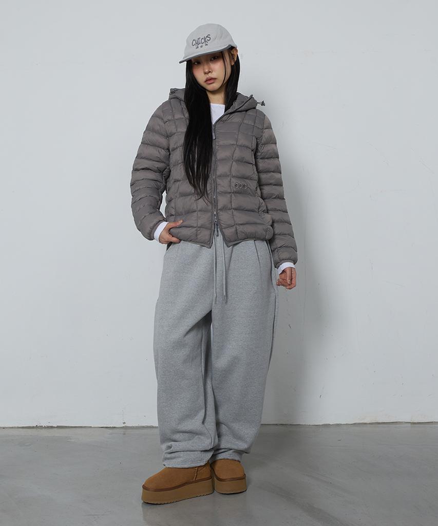 CHICKS (Fleece-Lined Ver) Back Pocket Check Balloon Pants Melange