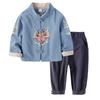 Kinder Baumwoll-Leinen Hanfu Set: Kurzarm & Shorts, Tang-Anzug Antikes Kostüm für Jungen & Mädchen - Zweiteiliges Performance-Outfit