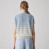 Women's Mulberry Silk Striped Polo Knit T-Shirt