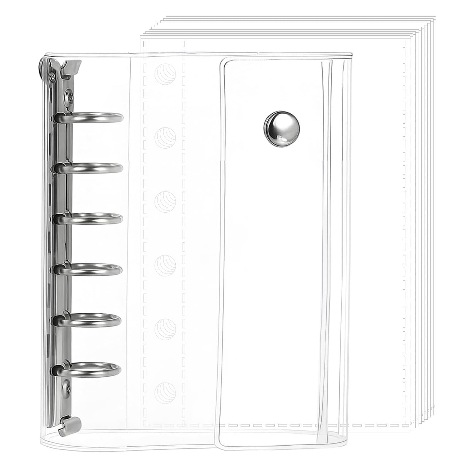 

A7 Transparent Sticker Book for Clear Keeps Stickers Waterproof and Material Girls, Binder, 6-Hole, 10-Sheet Refill, Cute, Stylish, Peelable, Visible,