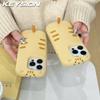 KEYSION Cute 3D Cartoon Lying-down Cat Phone Case for iPhone 13 14 15 16 17 Pro Max Soft Silicone Heavy Duty Shockproof Cover