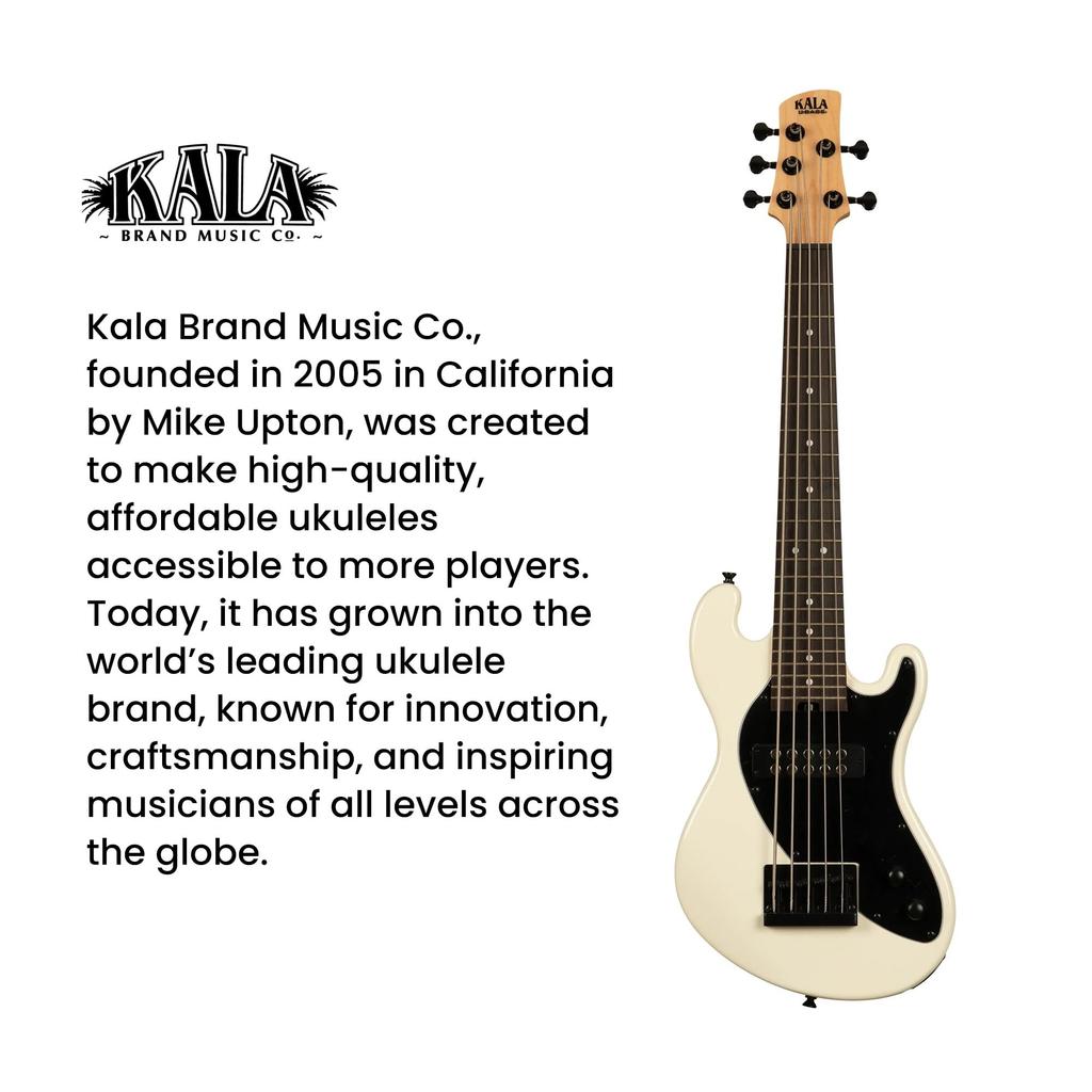 KALA Ukulele Bass Solid Body Series Okoume Body Roundwound String Specification Sweet Cream Bag U-Bass 5-String UBASS-SB5-CR-FS [Gig Included]