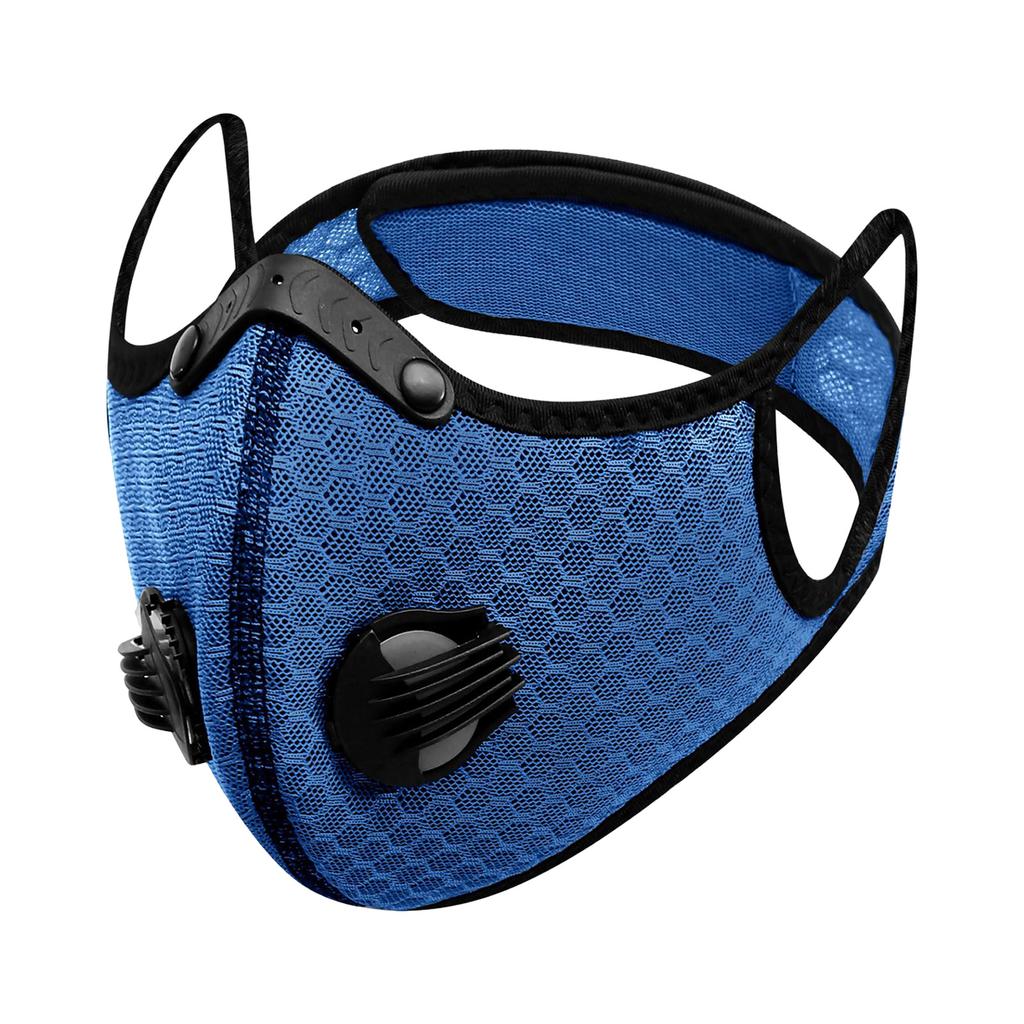 Unisex Windproof Riding Mask with Filters Valves Reusable Face Protection Mask for Walking Cycling Motorcycling