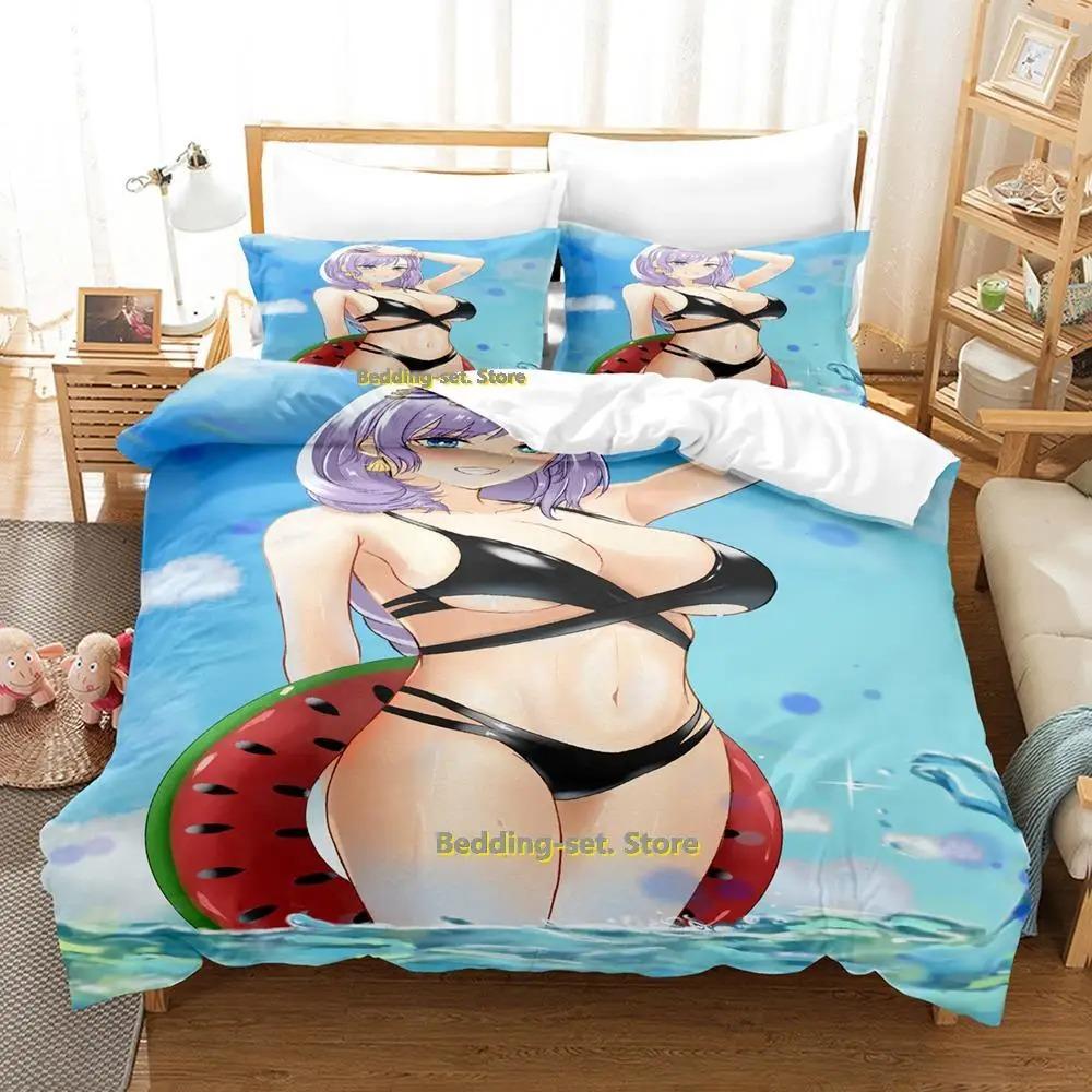 Comfortable Anime Print Bedding Set With Duvet Cover And Pillowcases Single Twin Full Queen King Sizes For Adults And Kids