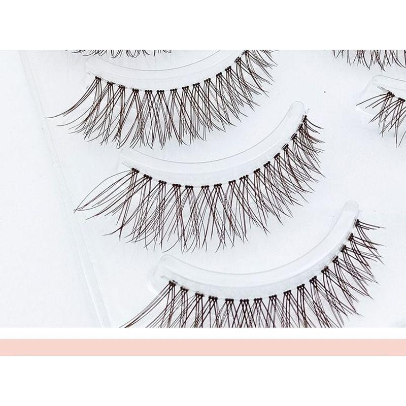 Lashie - Set of 5 Pairs: Criss Cross Clear Band False Eyelashes
