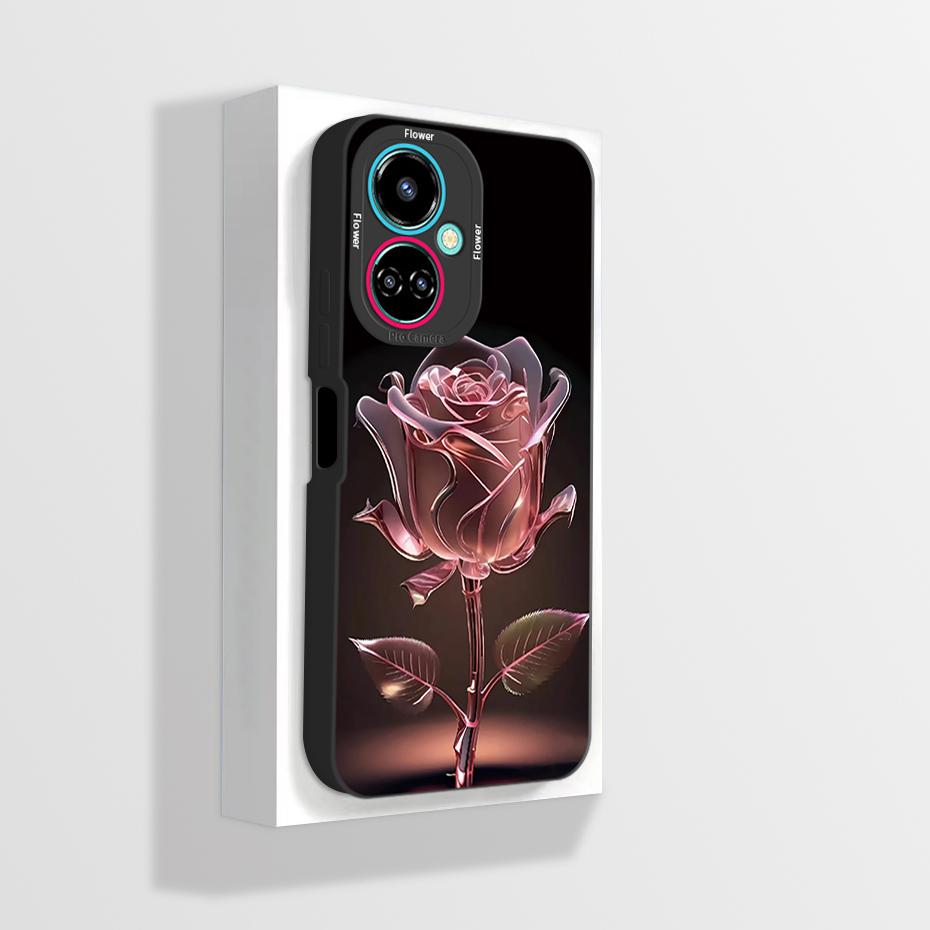For Tecno Camon 19 Case Camon 19 Pro Neo Phone Case Astronaut Flower Camera Protection Anti Drop Liquid Silicone Soft Back Cover
