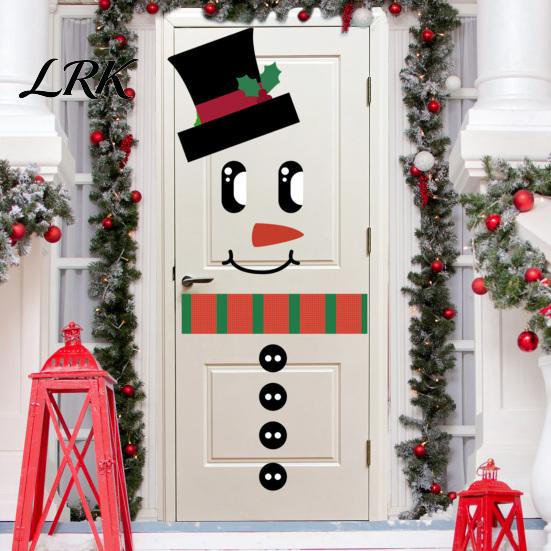 Self Adhesive Holiday Window Clings Christmas Snowman Stickers, DIY Decorative Emoticon Stickers for Party Supplies, Glass Waterproof Peel and