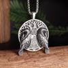 Retro Domineering Ouroboros Wrapped Around The Tree of Life Pendant Necklace Men's Personalized Punk Cool Casual Jewelry Gift
