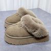 New Thick-soled Cotton Shoes for Women, Height-increasing, Closed-toe and Fleece Snow Boots