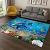 Underwater Sea World Marine Life Cartoon Carpet Rug for Bedroom Living Room Sofa Playroom Doormat Home Decor,Area Rug Non-slip