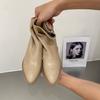 2024 Pointed Toe Women Soft Leather Ankle Boots Back Zipper Short Booties Retro Style Autumn Winter Female Boots D79