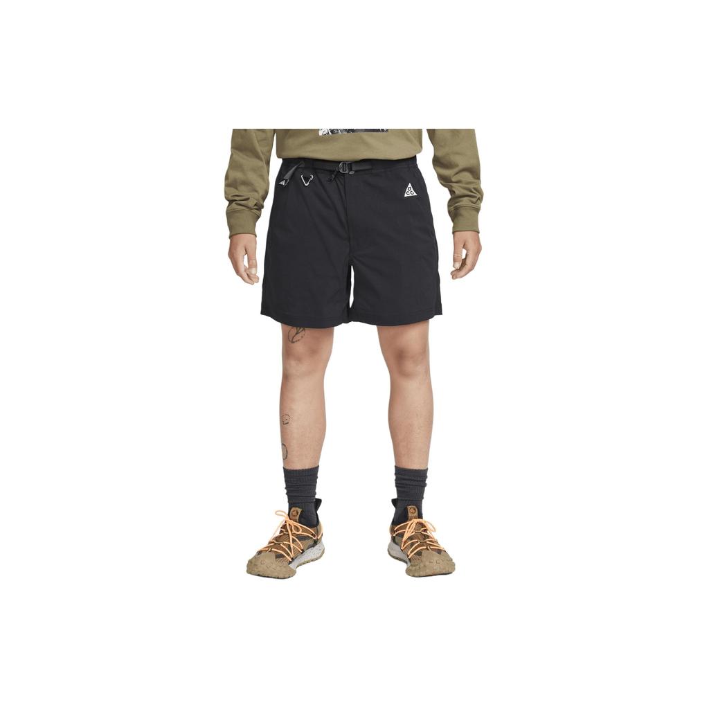 Nike ACG Logo Belted Nylon Straight-Leg Shorts Black Men Streetwear FN2430-010