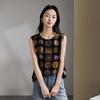 SOFSIL 2026 Summer New Chinese Style Print Sleeveless Silk Blend Shirt