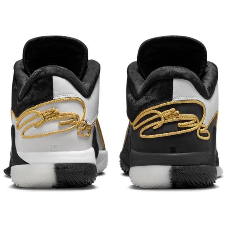 Nike LeBron 22 Anti Slip Wear Resistant Low Top Basketball Shoes Unisex Black White Gold Sneakers HV8454-100