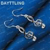 Luxurious 925 Sterling Silver Fine Note Earrings for Women Fashion Wedding Gift Accessories Jewelry