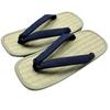 Edoten Shigi Geta Made in Rush Grass Lightweight Denim Strap Size LL Sandals, Japan, Sandals, Double-Ply Sole, Sole, (Black Lining),