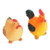 2PCS Easter Chicken Figurines Rooster and Hen Statue Resin Ornaments for Indoor Outdoor Tabletop Decor