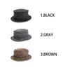 Basic Enchi Tweed Pork Pie Plus Size Hat, Men's, Brown,