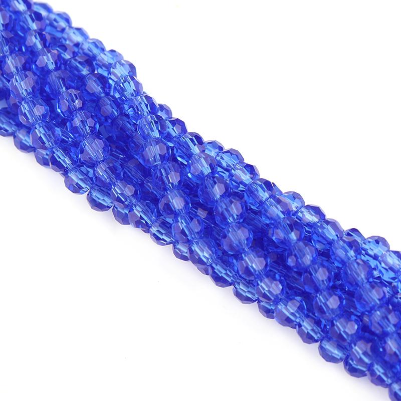Apx 95pcs/Strand 4mm Shiny Crystal Beads Bicone Beads Faceted Glass Beads Loose Spacer Beads for Bracelet DIY Jewelry Making