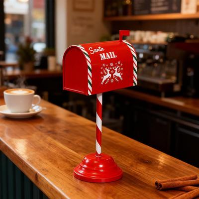 Christmas Decorative Metal Gift Letter Box,Christmas Express Mail Box for Front Door,Garden,Holiday