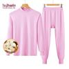 Yuzhaolin Women's Mid-neck Cotton Thermal Underwear Set