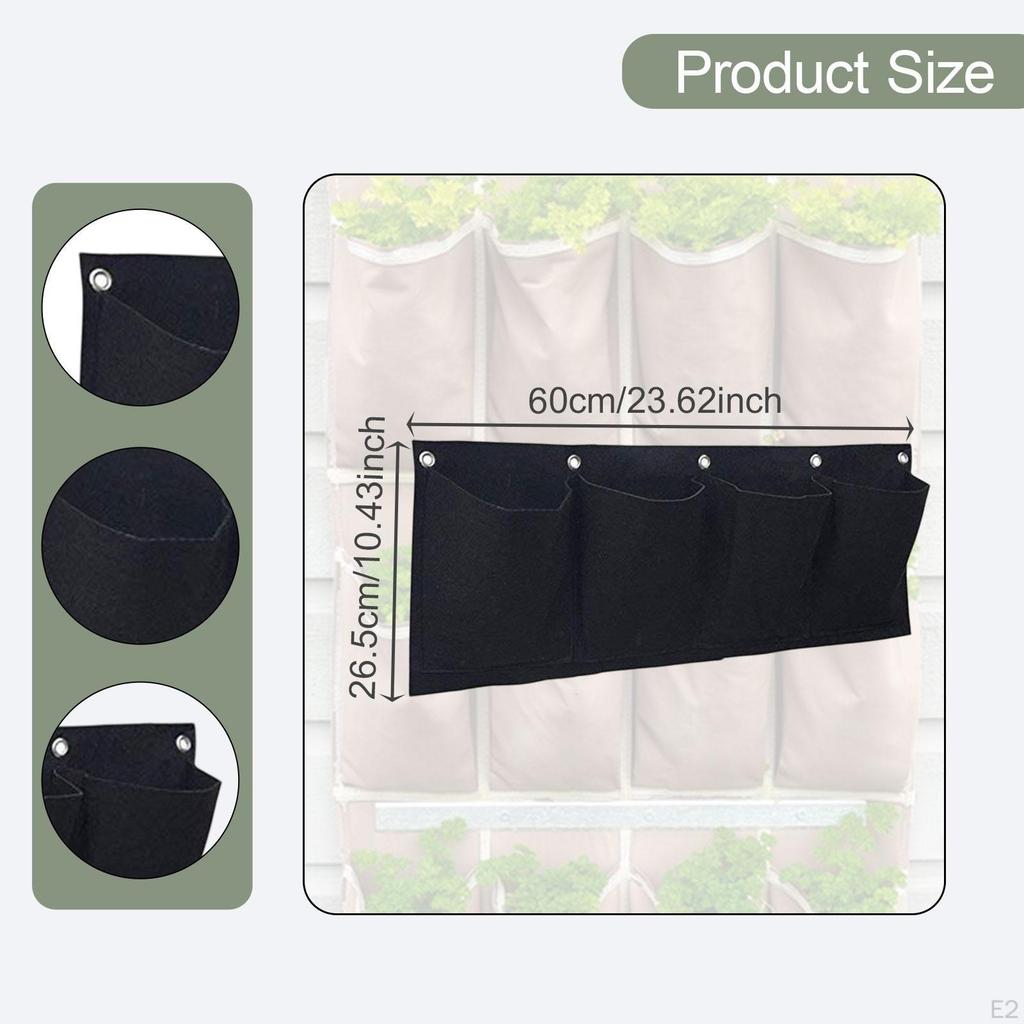 2 Pieces Hanging Grow Bags Gardening Planter Pockets Horizontal Breathable Flower Containers for