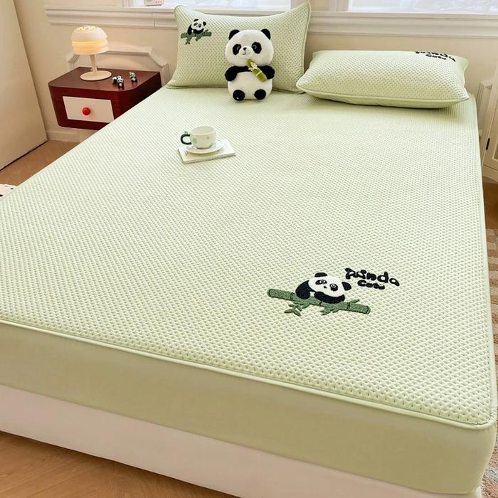 New Class A raw Cotton Polished Cartoon Wind Towel Embroidered Padded Mattress-Cute Pet Series Single-Piece Mattress