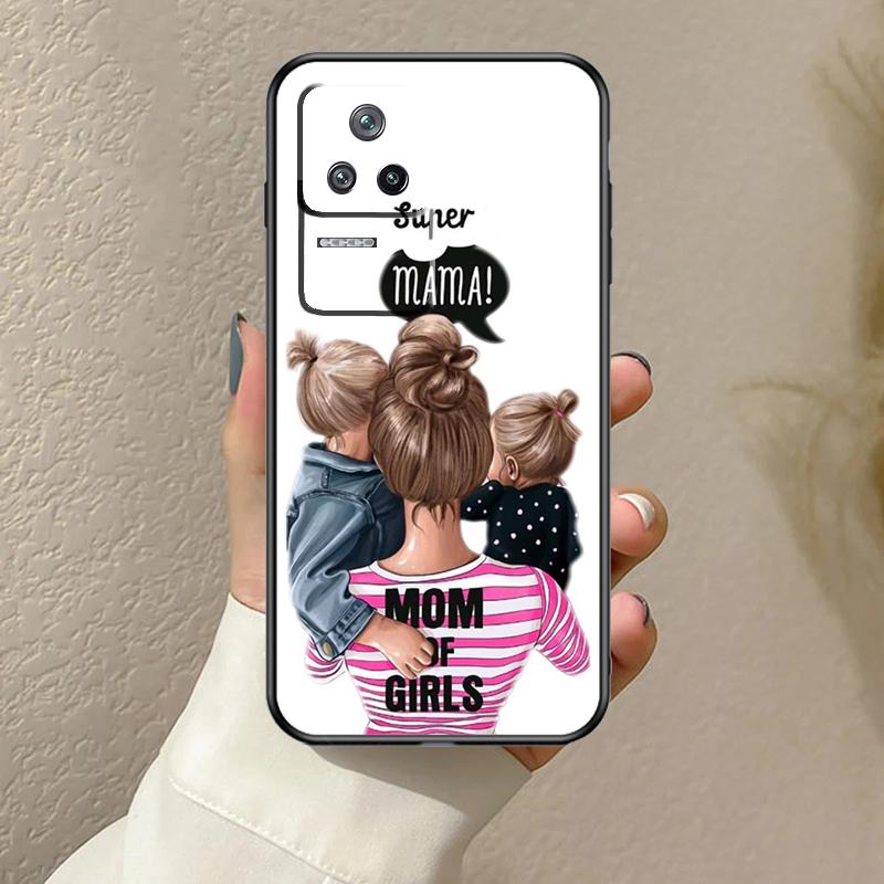 Baby Mother Brown Girl Family Case For Xiaomi 15 Ultra 13 14 13T 14T 15T Pro 17 Pro Ma  POCO F7 F5 F6 X5 X6 X7 Pro Cover