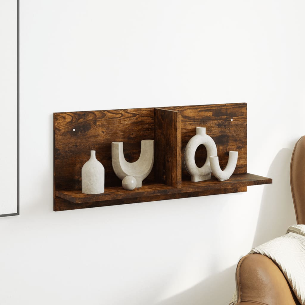 Wall Cabinet 70 x 16.5 x 30 cm Smoked Oak Wood Based Material