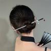 Chinese Punk Ruby Pendant Sword Hairpin Fashion Simple Modern Headdress Back Of The Head Pan Hair Ornament Fashion Retro New