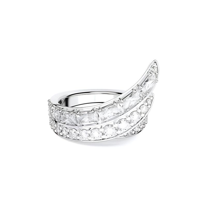 Swarovski Hyperbola Cocktail Cut Rhodium Plated Ring Women s Silver Silver 52