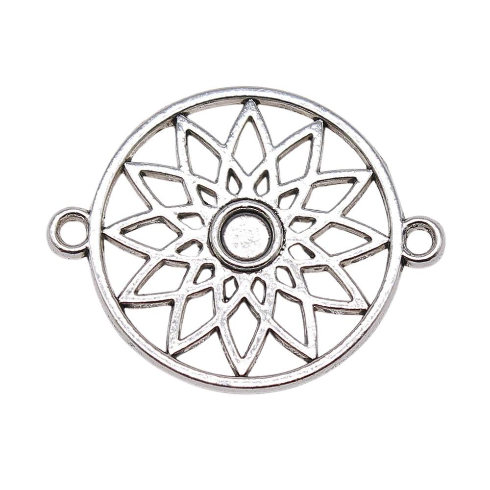 

10шт Dreamcatcher Разъем Шармы Ювелирные компоненты Аксессуары Антикварное серебро Цвет Цинковый сплав 33X27mm