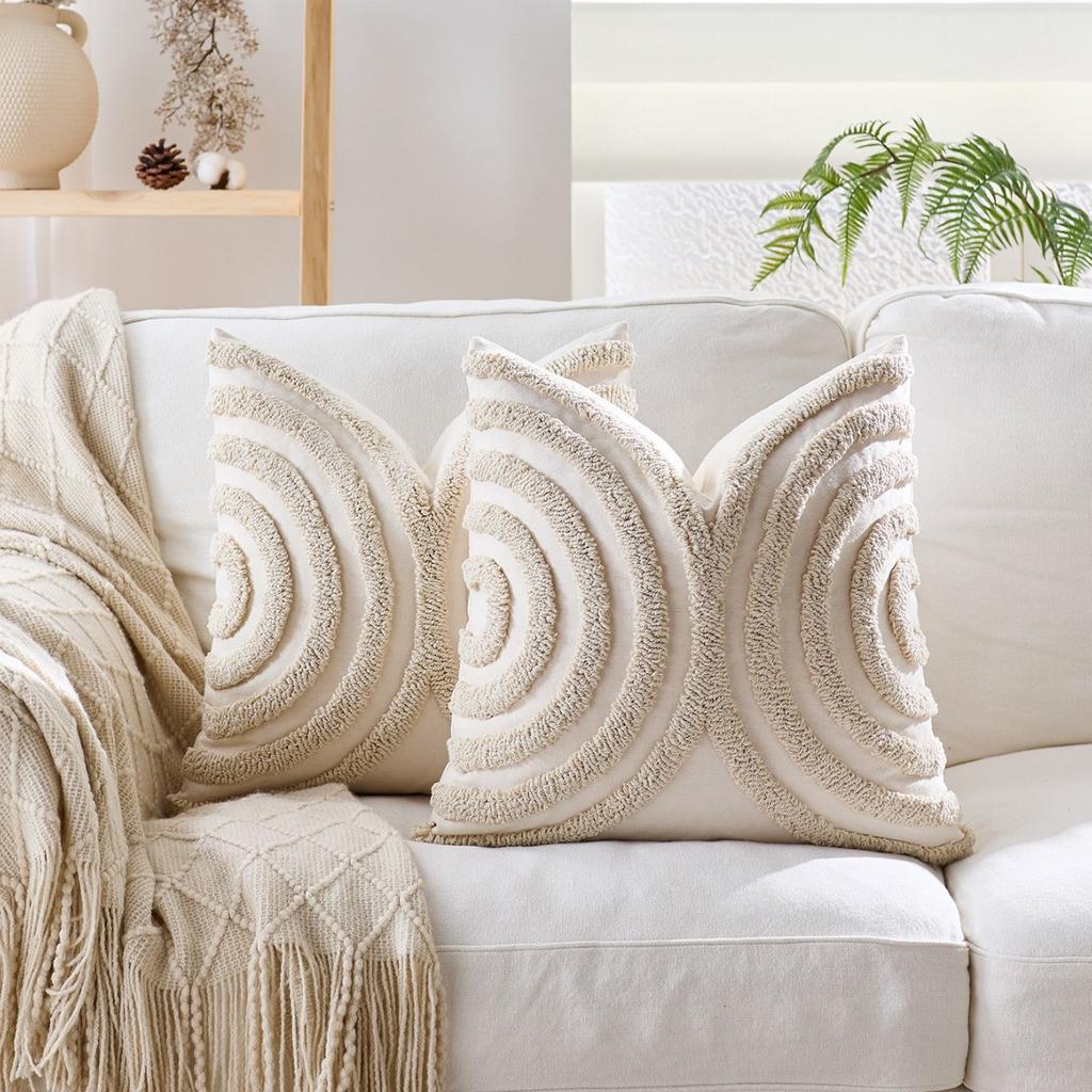 2 Stück Boho Chic Gewebte Abstrakte Kissenbezüge Getuftete Weiche Luxus Dekorative Kissenbezüge Für Sofa Bett Wohnzimmer Ästhetisch